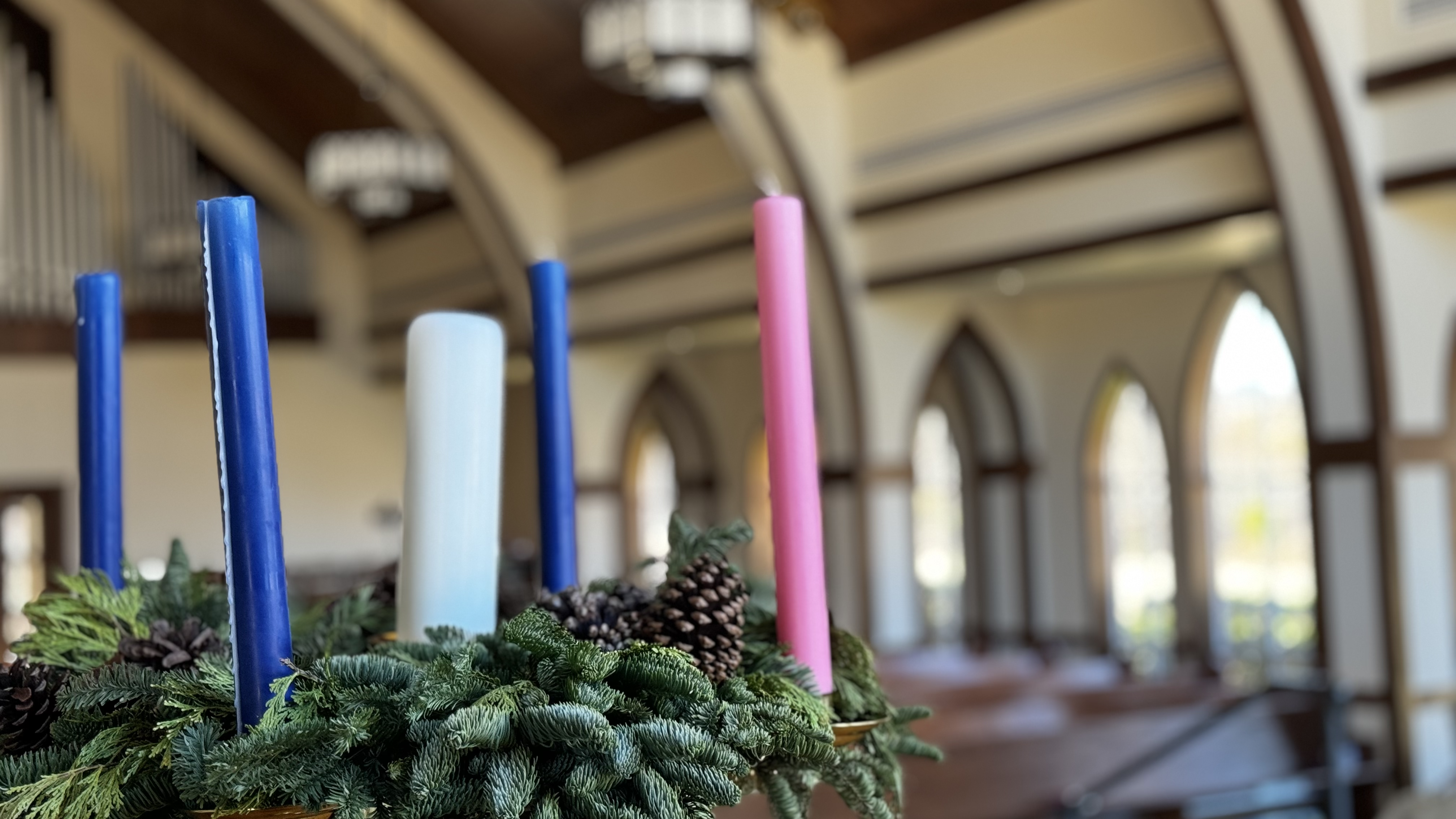 Advent candles at Holy Apostles